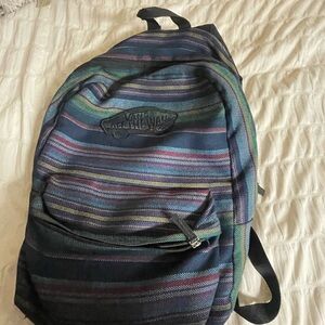 Vans Blue and Green Striped Backpack